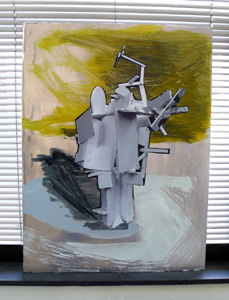 Anna Fasshauer Sender 4 Collage auf Aluminium 90 x 70 cm 2008